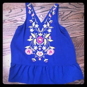 Boutique Embroidered sleeveless top